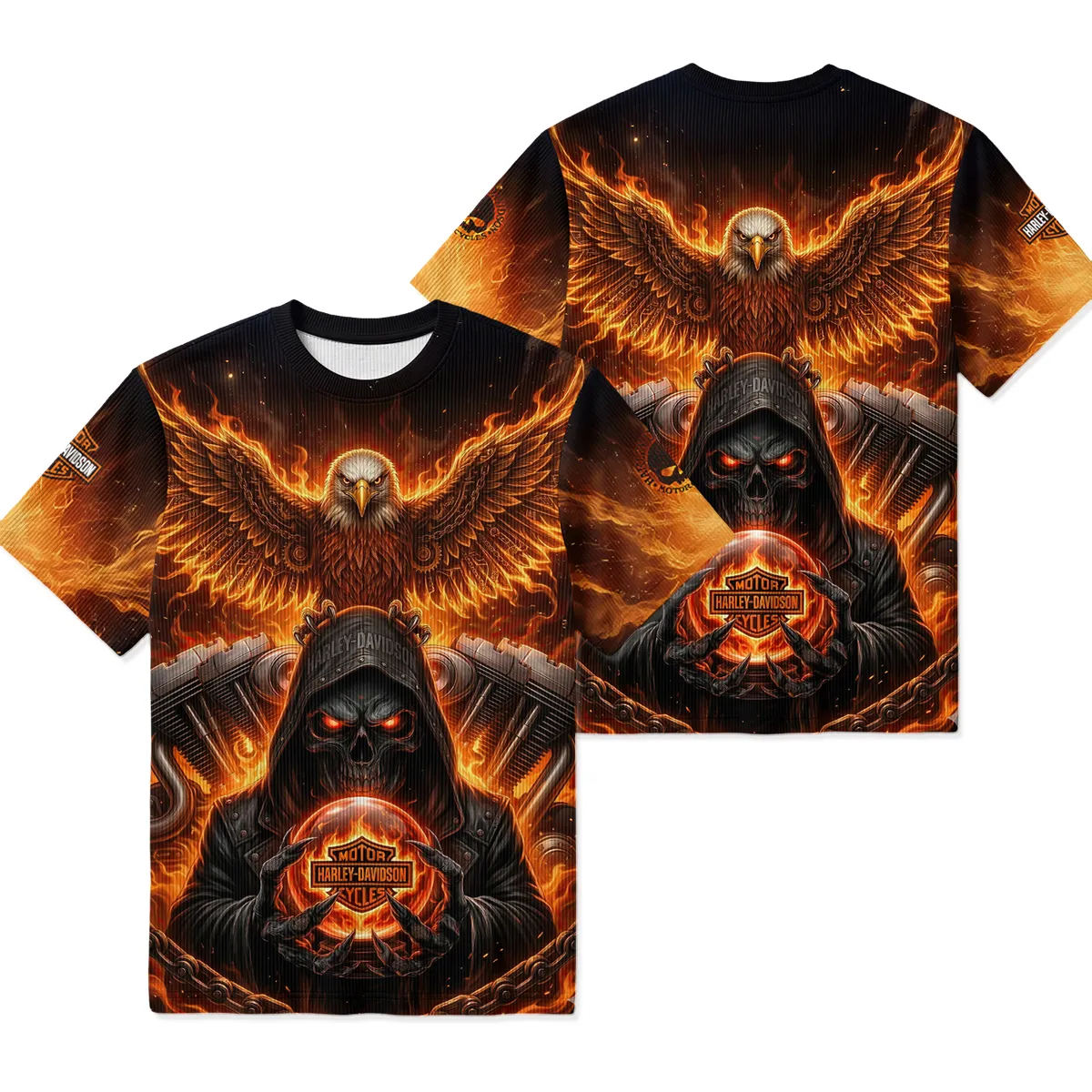 Harley-Davidson Motorcycle Unisex Classic Logo Ribbed T-Shirt QTHD120326FA2-RTS - Image 3