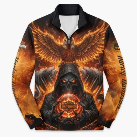 Harley-Davidson Motorcycle Quarter Zip Sweatshirt All Over Prints QTHD120326FA2-QTZ