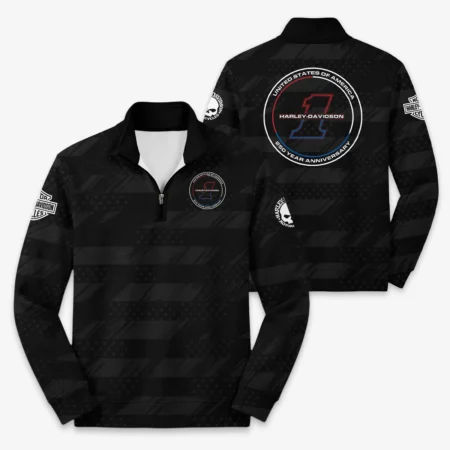 Harley-Davidson America's 250th Anniversary Motorcycle Quarter Zip Sweatshirt All Over Prints QTHD120326FA1-QTZ