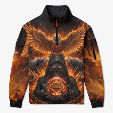 Harley-Davidson Motorcycle Sweatshirt Zipper All Over Prints QTHD120326FA2-SHZ