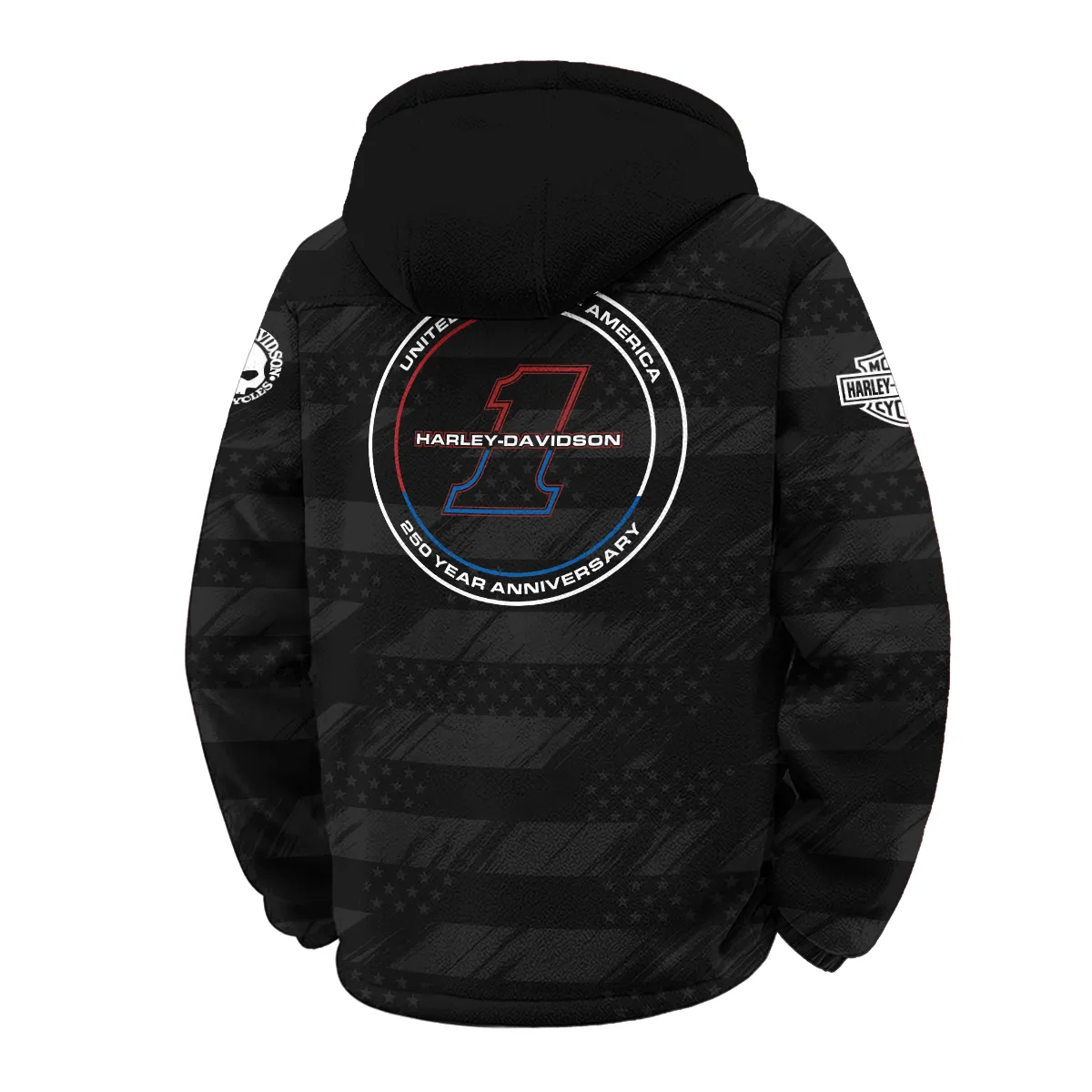 Harley-Davidson America's 250th Anniversary Motorcycle Winter Fleece Jacket All Over Prints QTHD120326FA1-WSFJ - Image 3